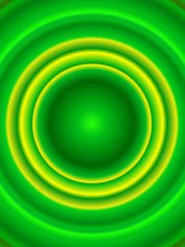 Abstract Green Circular Glow Background with Neon Ring Pattern Illustrazione stock