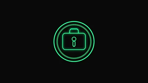 Abstract green circular loader animation with briefcase and lock symbol, se.. 库存影片 333978004