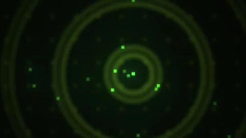 Abstract Green Circular Motion with Glowing Particles and Light Effects. Stock Footage 333916114