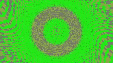 Abstract green circular pattern with digital pixel texture Illustrazione stock