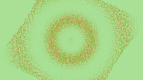 Abstract green circular pattern with geometric mosaic pixels Illustrazione stock
