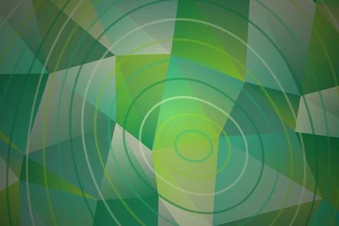 Abstract green circular pattern with lines and shapes Stock Photos