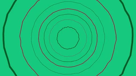 Abstract green circular pattern with thin red lines Stock Illustration