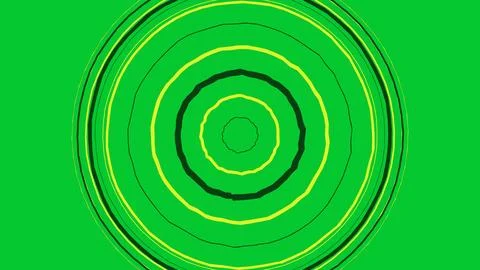 Abstract green circular pattern with yellow rings Stockillustratie