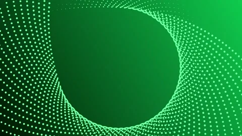Abstract Green Circular Wave Background with Glowing Dots Video stock 315080607
