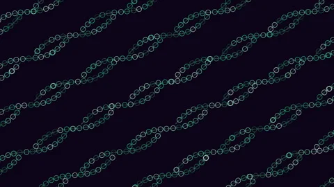 Abstract green circular wave pattern background with flowing diagonal dotted Video stock 334139385