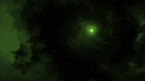 Abstract green cloud formations flowing in the sky, seamless loop. Animation 스톡 일러스트