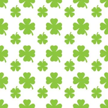 Abstract green clover seamless pattern Stock Illustration