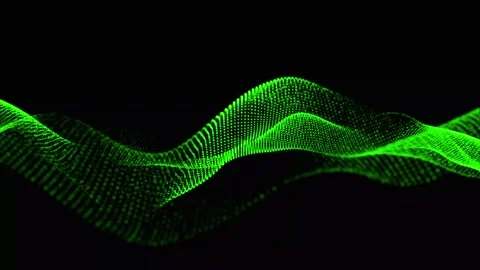 Abstract green color dots net particles flowing wave animated pattern halft.. Stock Footage 290856564