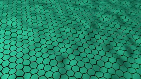Abstract green color hexagonal geometry patterns with six sided polygon Stock Illustration