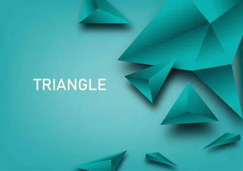 Abstract green color polygon triangle geometric background.Design for cards,  Stock Illustration