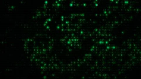 Abstract Green Computer Hex Code Algorithm Hud Design Template Banner Backg.. 스톡 사진