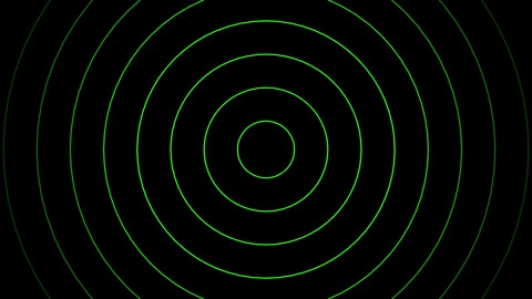 Abstract Green Concentric Circle Rings on Dark Background Illustration. 4k, RGB, Stock Footage 318652663