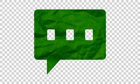 Abstract Green Crumpled Paper Texture Typing Chat Bubble Message Speech Bal.. Stock Illustration