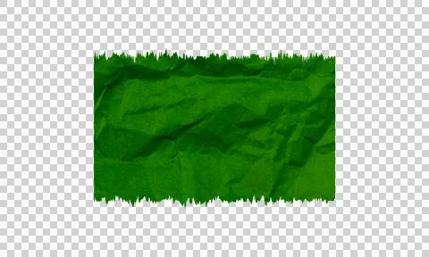 Abstract Green Crumpled Paper Texture Rectangular Strip Banner Torn Edge Sy.. Stock Illustration