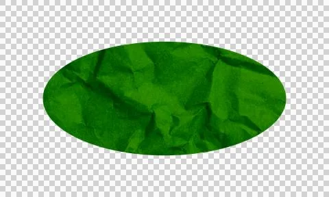 Abstract Green Crumpled Paper Texture Oval Shape Sticker Label Symbol Icon .. Stock Illustration