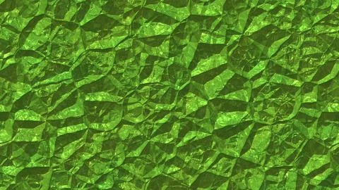 Abstract Green Crystal Texture Overlay, Crumpled Emerald Foil Background Surface Stock Illustration