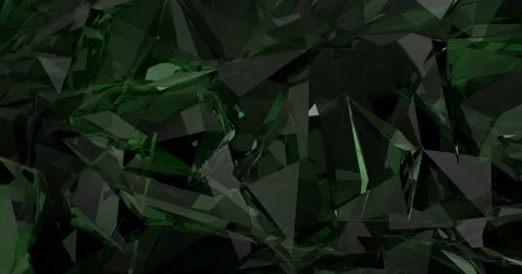 Abstract Green Crystals Background Transparent Design (Loop) Stock Footage 66376806