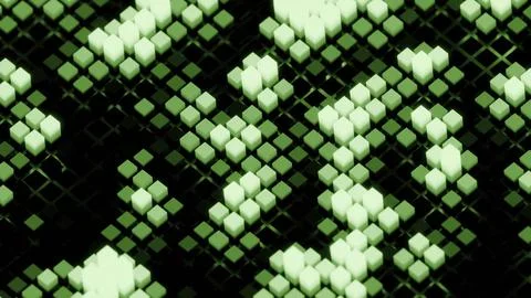 Abstract green cube field moving seamlessly Stock Illustration