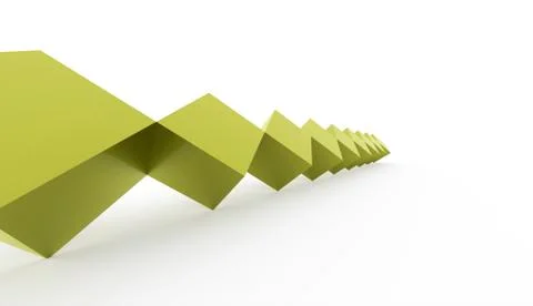 Abstract green cubes concept rendered on white background Stock Illustration