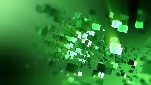 Abstract Green Cubes Stock Footage 71476377