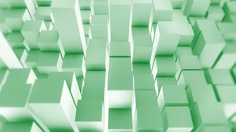 Abstract green cubes move, 3d animation 4k Video stock 106774946