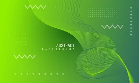 Abstract green curve lines background. Stock Illustration