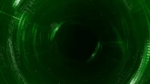 Abstract Green Dark Circle HUD AI Computer Code Dashboard Cyber Background Illustrazione stock
