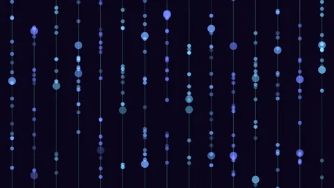 Abstract green data particles falling on dark background, technology motion Stock Footage 333140769