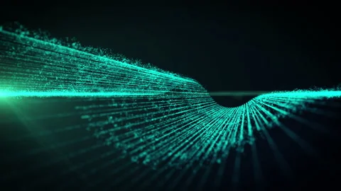 Abstract Green Data Set Paticle Simulation Transfer Concept Motin Background Video stock 158103130