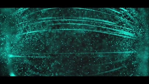 Abstract Green Data Stream Visualization with Circular Elements. Stock Footage 320464234