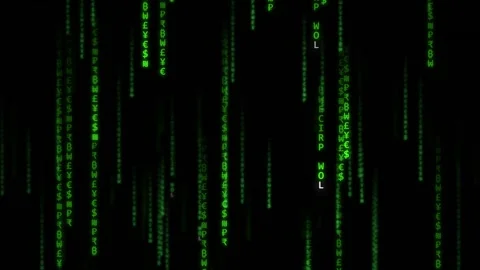 Abstract green data streams flowing through a dark futuristic technology ba.. Stock Footage 344516193