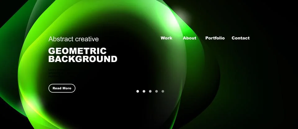 Abstract green design features flowing shapes, text elements, navigation op.. Stock Illustration