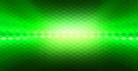 Abstract Green Diamond Pattern Background with Bright Center Glow Stock Illustration