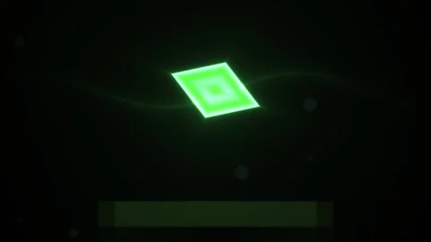 Abstract Green Diamond Shape Floating in Darkness with Subtle Glow. Видео 333916061