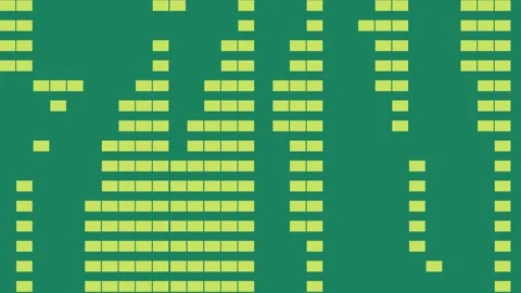Abstract green digital background with flashing yellow pixel lines. Stock Footage 337334419