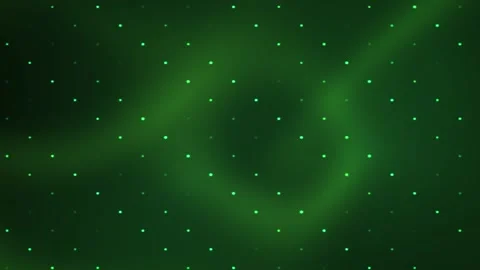 Abstract Green Digital Background with Glowing Particle Grid Pattern. Stock Footage 340517809