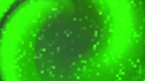 Abstract Green Digital Background with Swirling Motion and Pixels Stock Footage 339700398