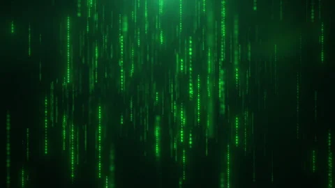 Abstract green digital binary code matrix rain wallpaper Stock Footage 273283321