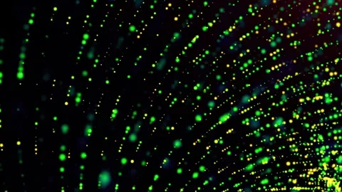 Abstract green digital bokeh background texture. Glowing neon light particles fo Stock Footage 334311953
