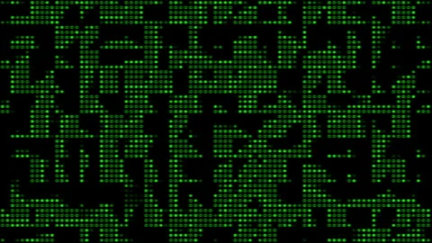 Abstract Green Digital Code Binary Data Matrix Grid Seamless Loop Stock Footage 335567645