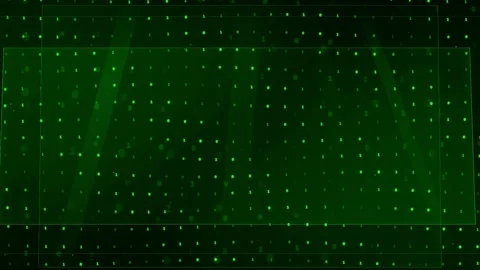 Abstract Green Digital Data Background with Glowing Dots and Geometric Overlays Stock Footage 339319071