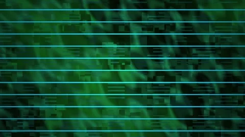 Abstract green digital data stream with horizontal scanning lines. Stock Footage 334482859