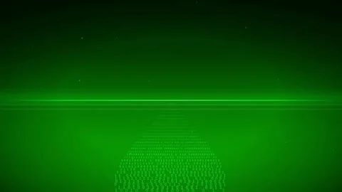 Abstract Green Digital Data Stream with Glowing Particles and Futuristic Stock Footage 336772899