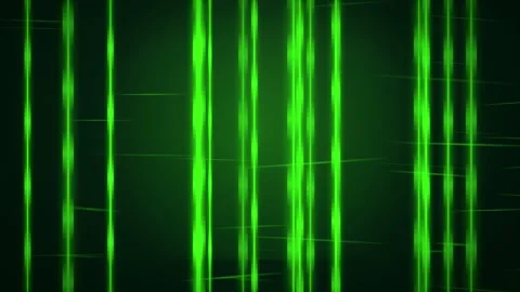 Abstract green digital data streams with vertical glowing lines on a dark Stock Footage 346206099
