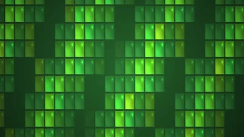 Abstract green digital geometric grid pattern with glowing animated tile bl.. Stock Footage 346342554