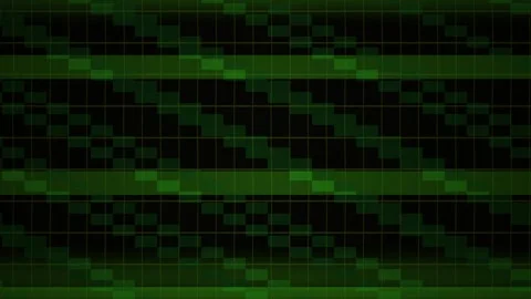 Abstract Green Digital Glitch Effect with Horizontal Lines and Blocks. Stock Footage 334483149