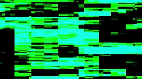 Abstract Green Digital Glitch Effect with Neon Horizontal Pixel Noise Background Stock Footage 346017486