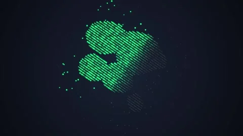 Abstract Green Digital Glitch Effect on Dark Background with Data Stream An.. Stock Footage 348413915