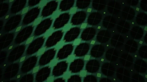 Abstract Green Digital Grid Motion Background with Pulsing Geometric Patterns Stock Footage 341792225